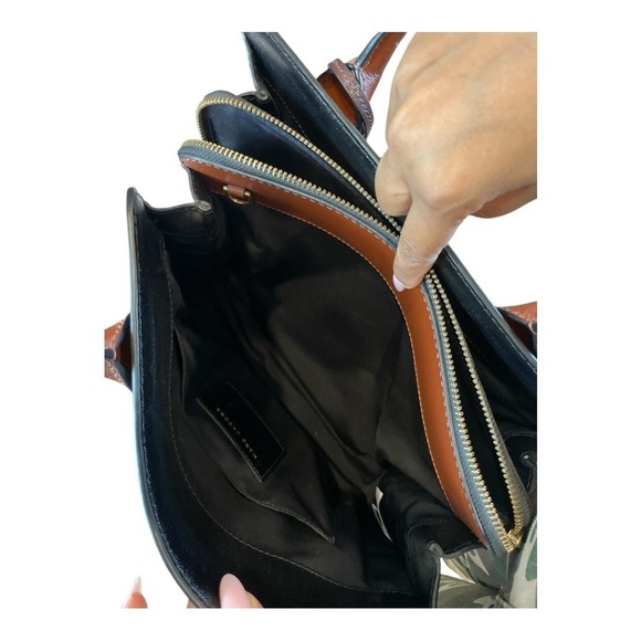 Marc Jacobs Big Shot Color Block Saffiano Leather Satchel Large Black - Picture 7 of 11